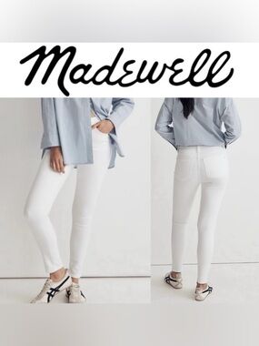 Madewell 9” Mid Rise Skinny Crop White Jeans